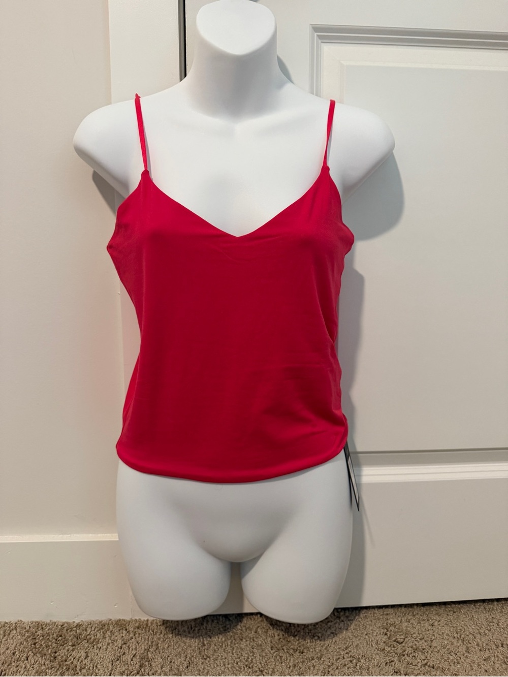Fabletics Pink V-Neck Adjustable Spaghetti Strap Women's Tank Top